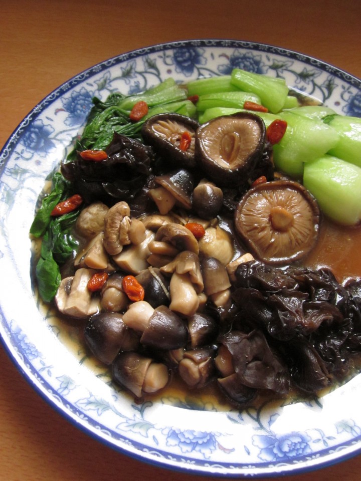 Braised Mixed Mushroom With Bok Choy